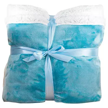 Плед Save&amp;Soft двуполотный белый с голубым 150*200см Покрывало sf009