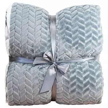 Плед Save&amp;Soft двуполотный серый с белым 150*200см Покрывало fs035