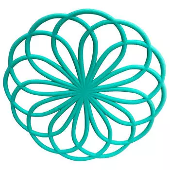 Подставка под горячее цветок силикон зеленая