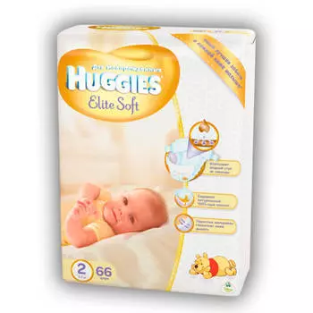 Подгузники Huggies Elite Soft 66шт 3-6/4-7кг 2