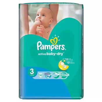 Подгузники Pampers Active Baby 10шт maxi 4-9/8-14кг 3/4