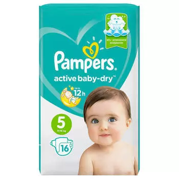 Подгузники Pampers Active Baby 16шт Extra драй Junior 11-16кг 5