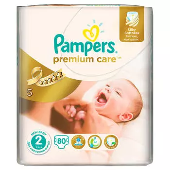 Подгузники Pampers Premium 80шт Mini 3-6/4-8кг