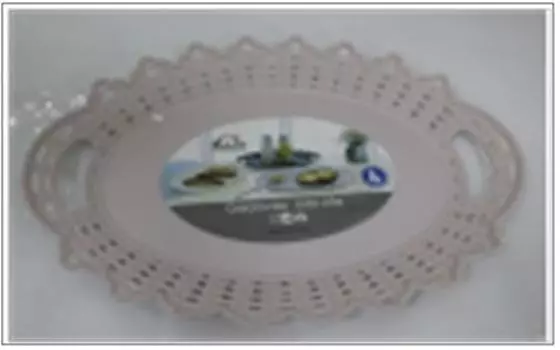 Поднос 37,5*28см круглый абсолют хоум розовый 1508