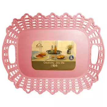 Поднос 40,8*31,8см прямоугольный Absolut Home розовый 1504