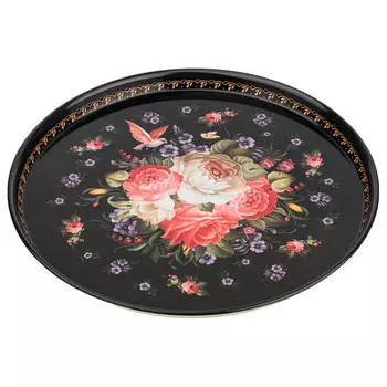 Поднос сервировочный 33*2.1 см агнесс роскошный сад 898-015