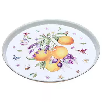 Поднос сервировочный 33*2,1см агнесс прованс лимоны 898-038