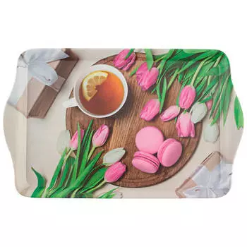 Поднос сервировочный 38,5*24,5*2,8см Алеана Fantasia пластик 8258