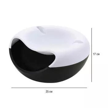 Подставка для семечек и орехов 21*17см Unigood бело-черная mg716