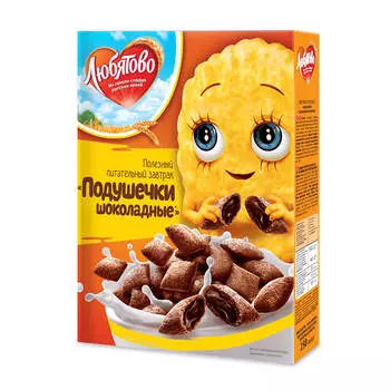 Подушечки Любятово 250г с шоколадной начинкой