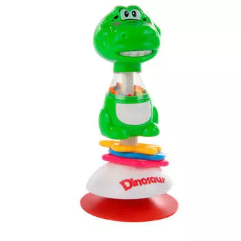 Погремушка динозаврик с элементами прорезывателя на присоске в/к 26*15*10 см zy972529