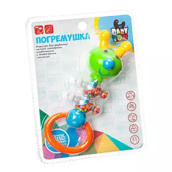 Погремушка развивающая с кольцом гусеница Бондибон crd 21,5*16,5см пластик