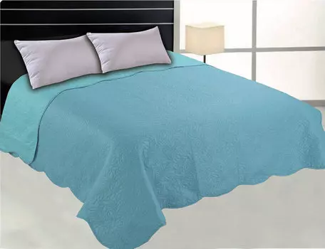 Покрывало стеганое двухстороннее аквамарин 160*200 см арт 17338