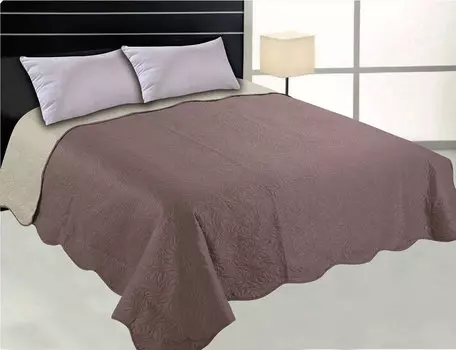 Покрывало стеганое двухстороннее коричневый 160*200 см арт 17339