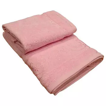 Полотенце 50*90 Он и Она розовый