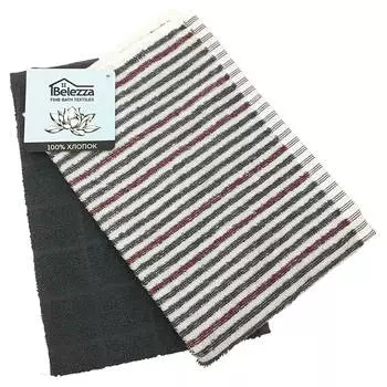 Полотенце махровое 2шт Лотос полосы 065 пестр зеленый