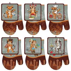 Прихватка с рукавицей тигр кайфолов hn88-402