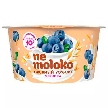 Продукт овсяный Nemoloko 130 г йогурт с черникой
