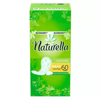 Прокладки ежедневные натурелла 60шт нормал ромашка