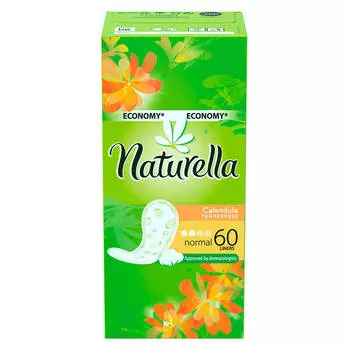 Прокладки ежедневные натурелла 60шт с ароматом календулы
