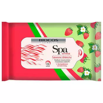 Промо салфетки влажные BioCos 15шт спа 1+1