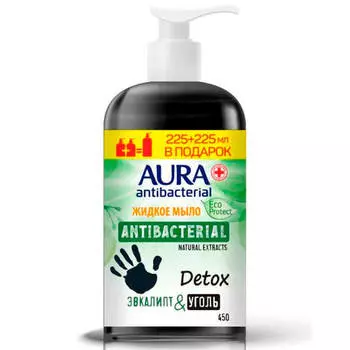 Промо жидкое мыло аура ECO 225мл+225мл с антибактериальным эффектом