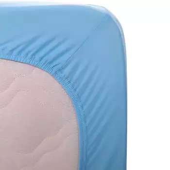 Простынь на резинке голубой 180*200