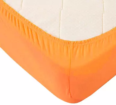Простынь на резинке оранжевый 160*200