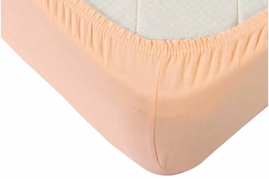 Простынь на резинке персик 180*200