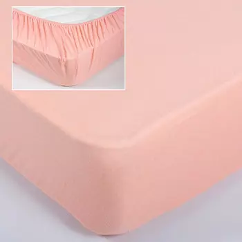 Простынь на резинке пудра 160*200