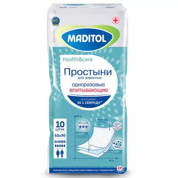 Простыни гигиенические Maditol 10шт 60*60см