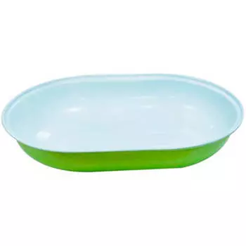 Противень атимика 39,*28,*6,8см овальный керамика зеленый yl-h21-3