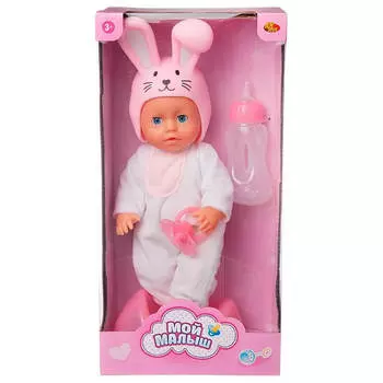 Пупс абтойс мой малыш зайка 25 см с аксессуарами в/к pt-01427