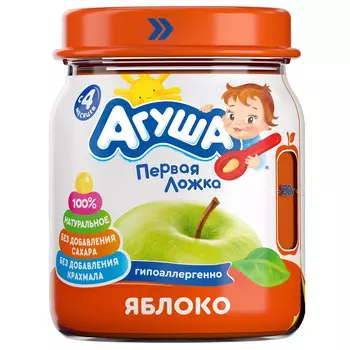 Пюре Агуша 115г яблоко с 4 месяцев