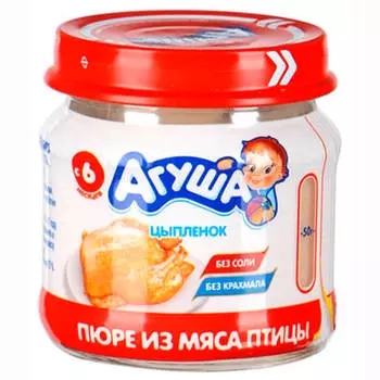 Пюре Агуша 80г цыпленок с 6 месяцев