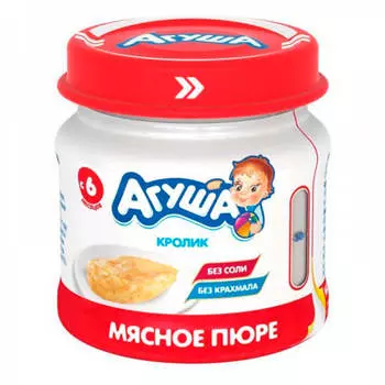 Пюре агуша 80г кролик с 6 месяцев