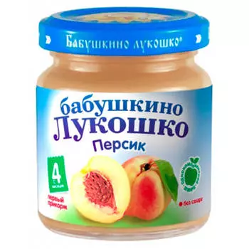 Пюре бабушкино лукошко 100 г персик с 4 месяцев