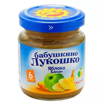 Пюре бабушкино лукошко 100г яблоко банан с 6 месяцев