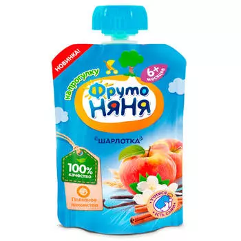 Пюре Фрутоняня 90г шарлотка с 6 месяцев дой-пак