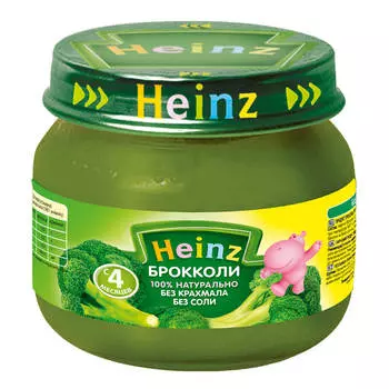 Пюре хайнц 80г брокколи без соли с 4 месяцев
