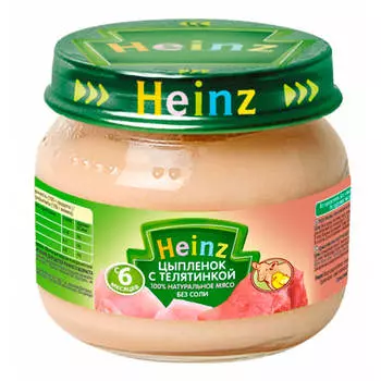 Пюре Heinz 80г цыпленок с телятинкой с 6 месяцев