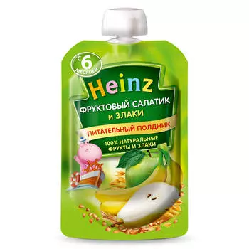 Пюре Heinz Фруктовый салат и злаки с 6 мес. 90 г