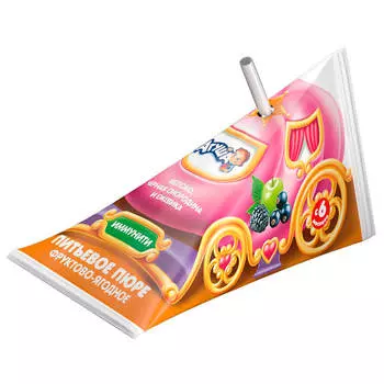 Пюре питьевое Агуша 65г яблоко черная смородина и ежевика с 6 месяцев