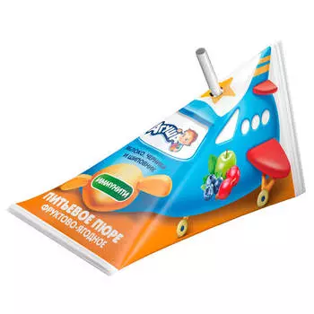 Пюре питьевое Агуша 65г яблоко черника и шиповник с 6 месяцев