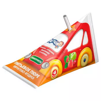 Пюре питьевое Агуша 65г яблоко клубника земляника и клюква с 6 месяцев