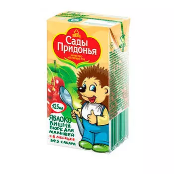 Пюре Сады придонья 125г яблоко вишня с 6 месяцев