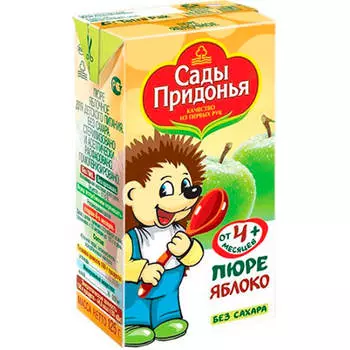 Пюре Сады придонья 125г яблоко с 4 месяцев