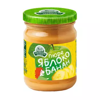 Пюре Семилукская трапеза 260г яблоко-банан ст/б твист