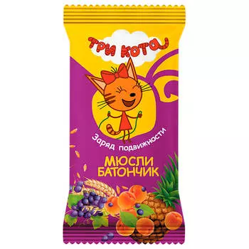 Батончик мюсли три кота 40г абрикос и злаки виталад