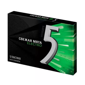 Резинка жевательная 5 Electro мятный разряд, пластинки 31,2г